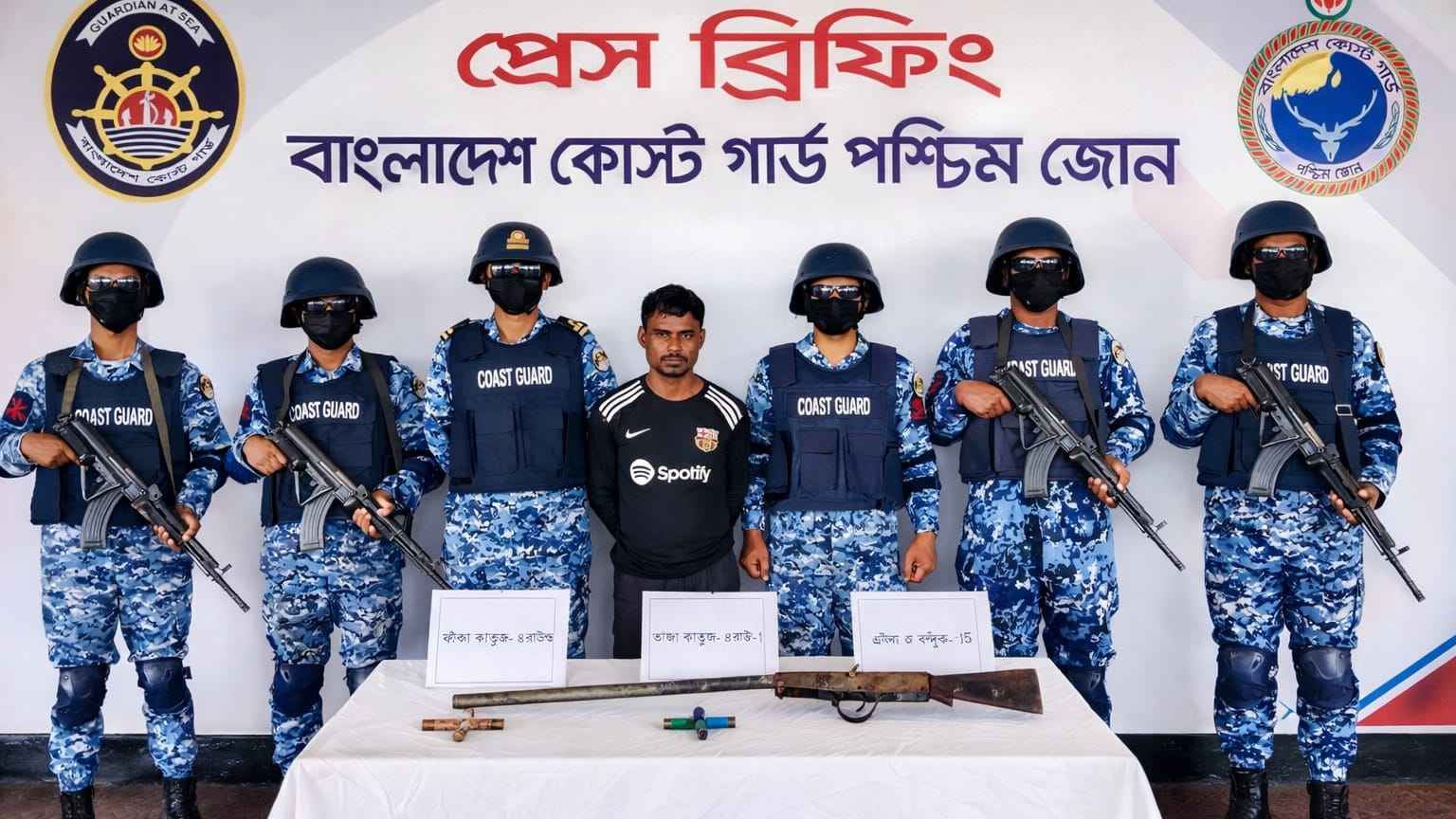 সুন্দরবনে কোস্টগার্ডের অভিযানে ডাকাত সদস্য আটক, অস্ত্র উদ্ধার