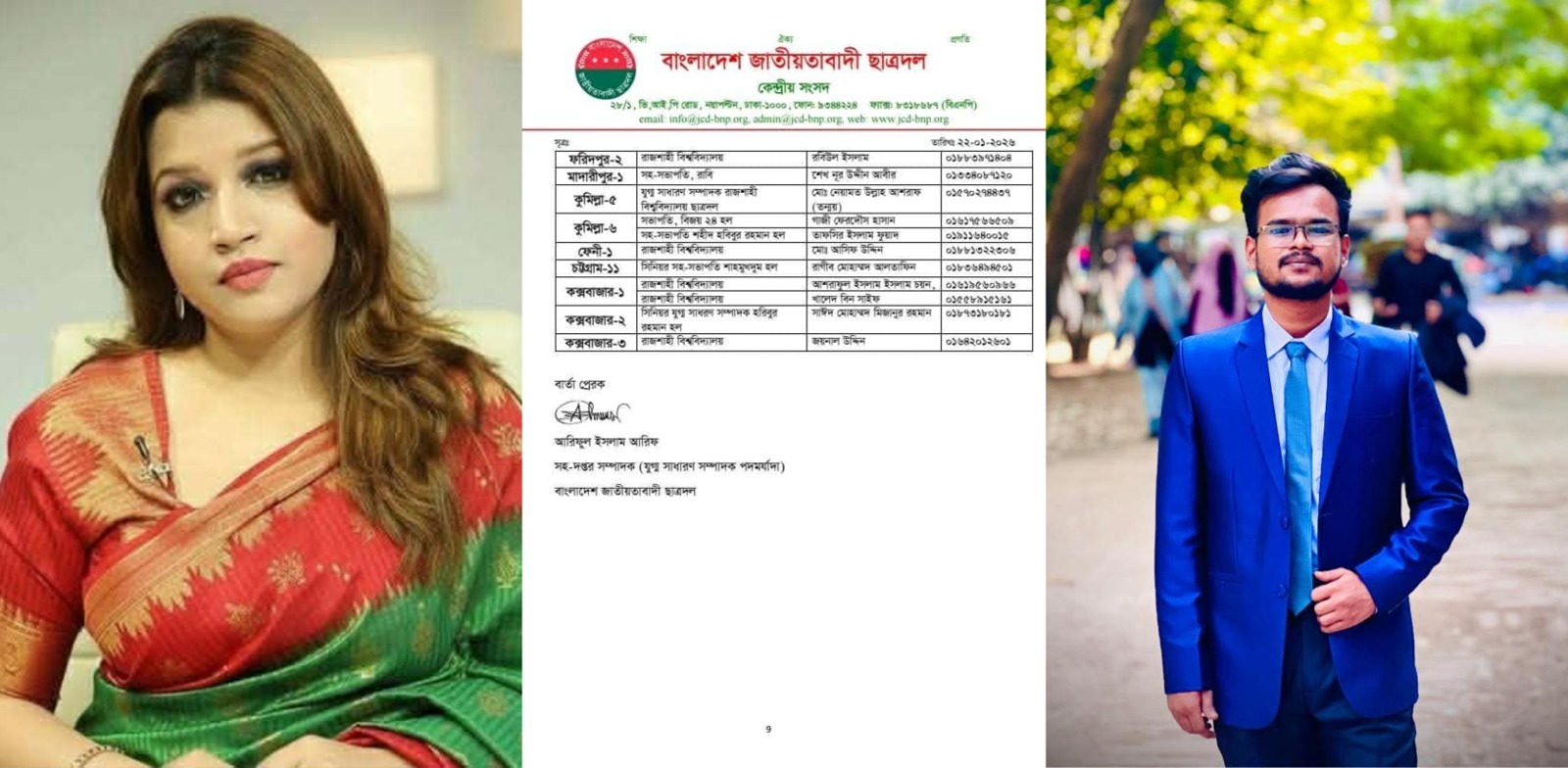 ফরিদপুর-২: শামা ওবায়েদের নির্বাচনী প্রচারণার প্রধান সমন্বয়ক ছাত্রদলের রবিউল ইসলাম