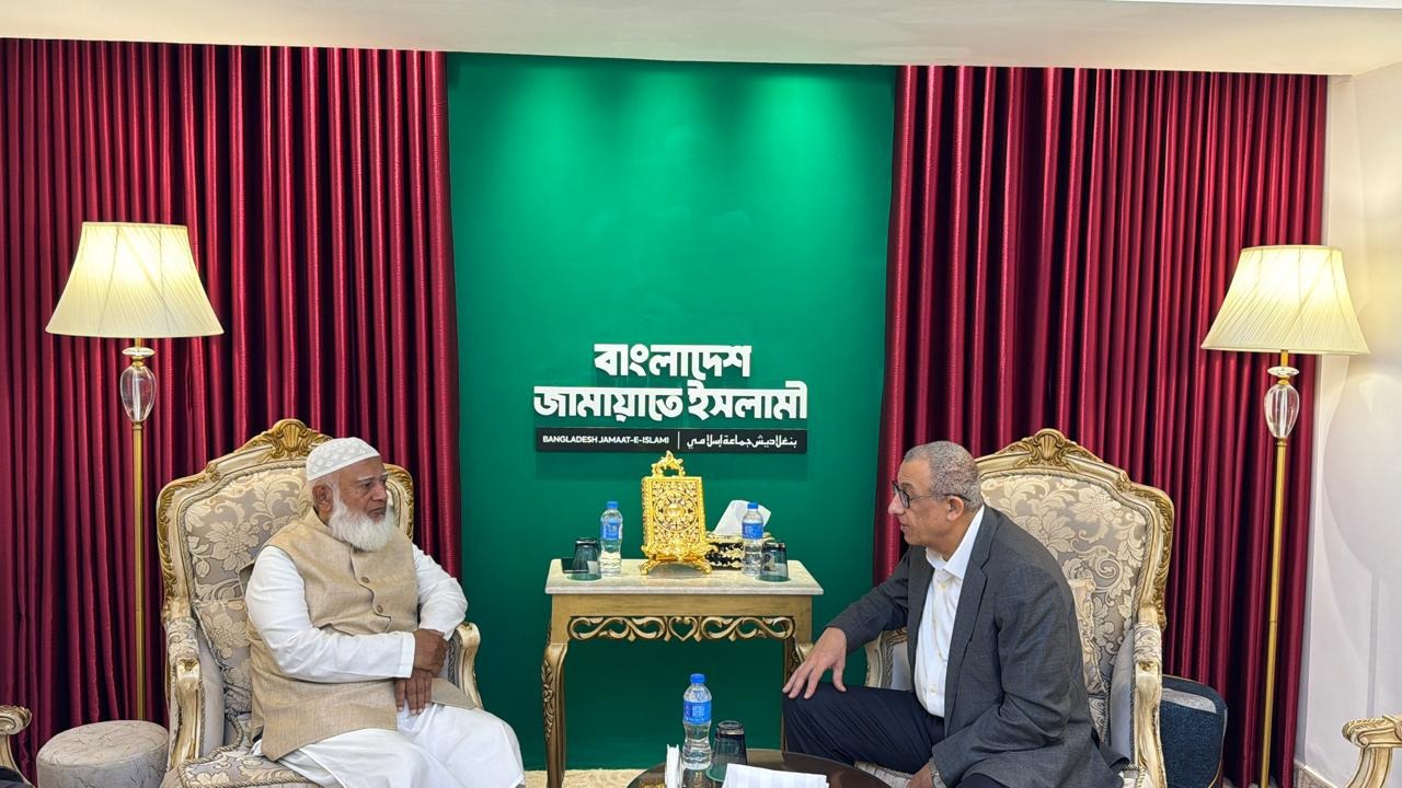 ফিলিস্তিনের রাষ্ট্রদূতের সাথে জামায়াত আমিরের সৌজন্য সাক্ষাৎ