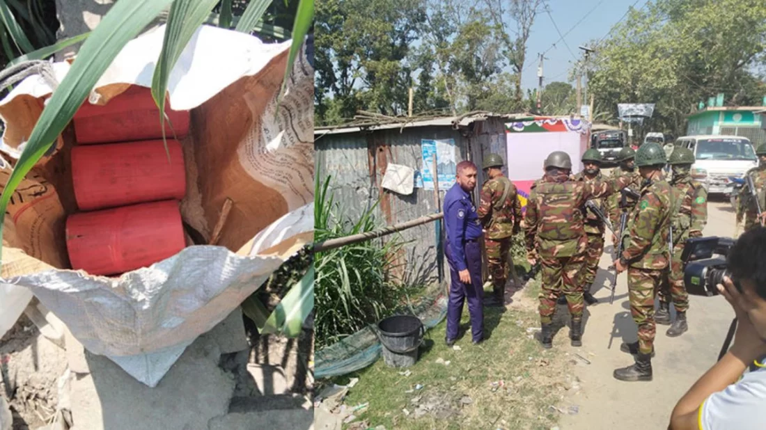 কুষ্টিয়ায় ভোটকেন্দ্রের সামনে ১০টি হাতবোমা উদ্ধার