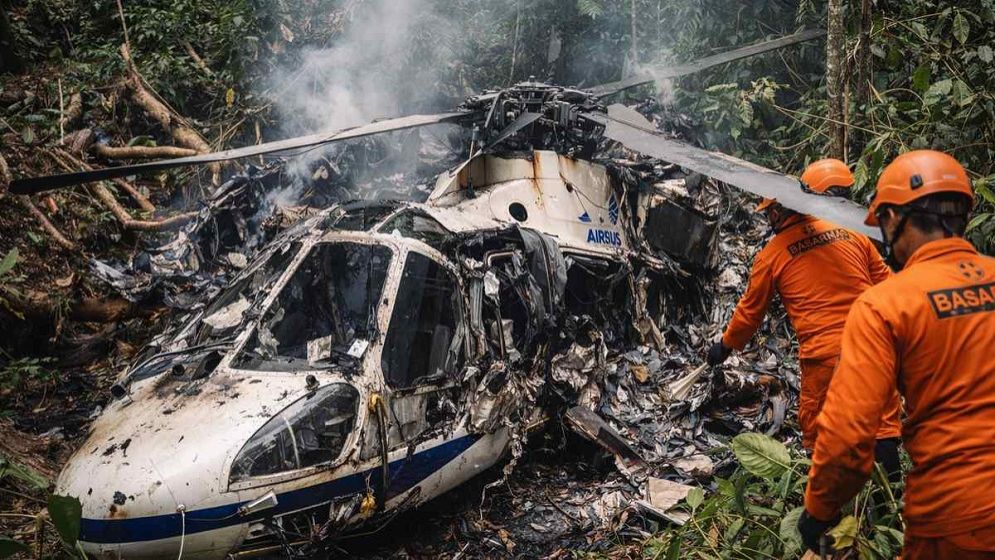 ইন্দোনেশিয়ায় যাত্রীবাহী হেলিকপ্টার বিধ্বস্ত, নিহত ৮