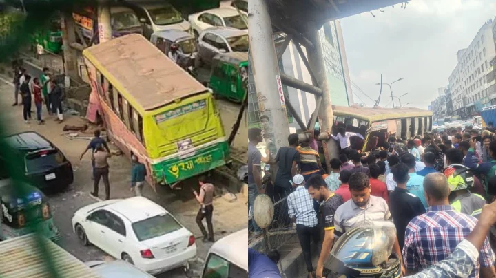 বনানীতে বাসের চাপায় দুই শ্রমিক নিহত