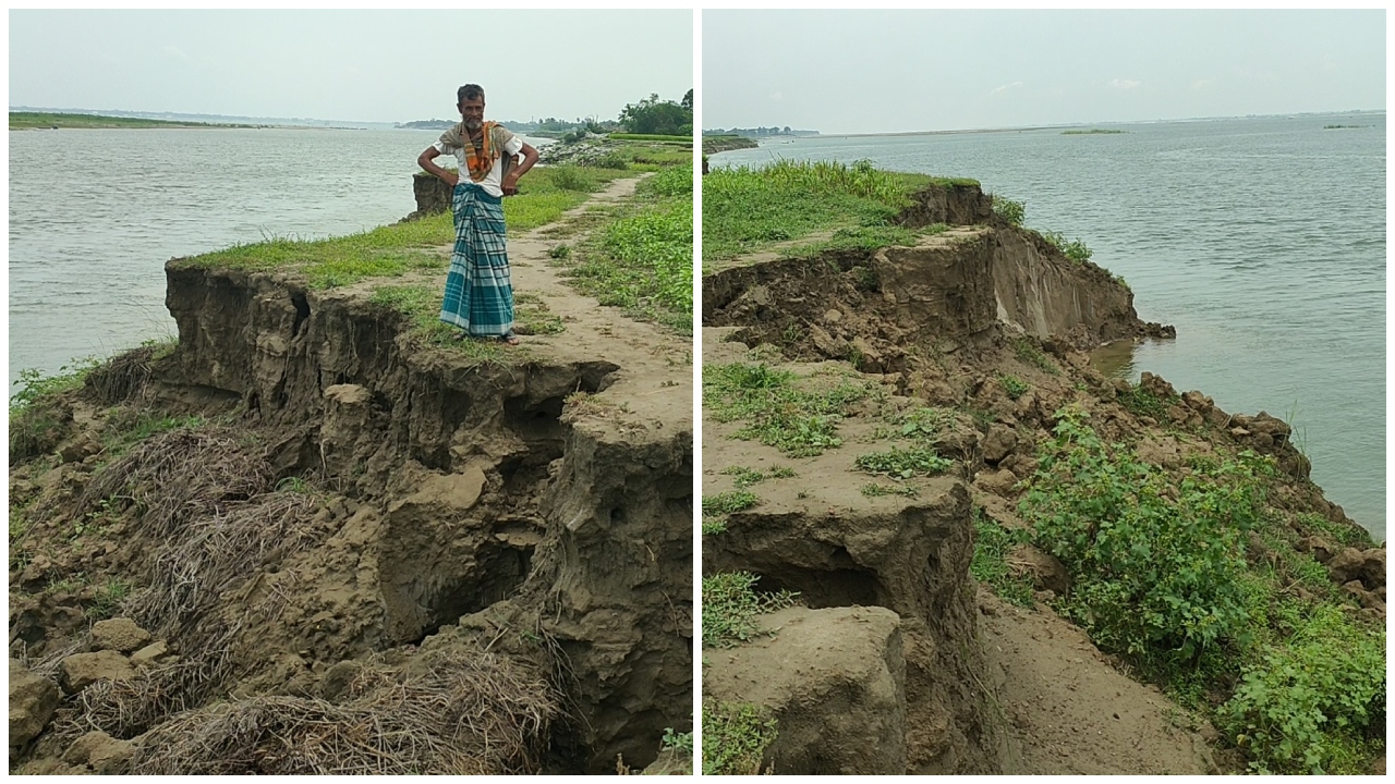 অসময়ে পদ্মার রাক্ষুসে রূপ, বিলীন হচ্ছে ফসলি জমি