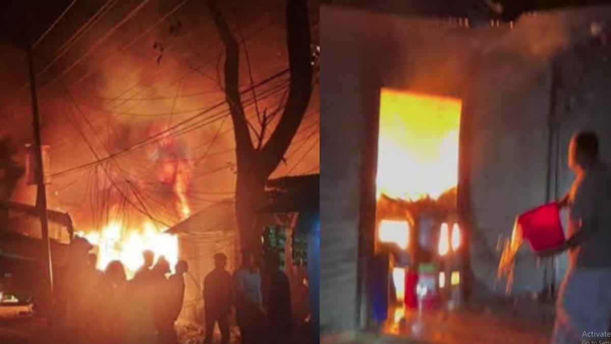 নড়াইলের লাহুড়িয়ায় অগ্নিকাণ্ডে পুড়েছে ৪ দোকান