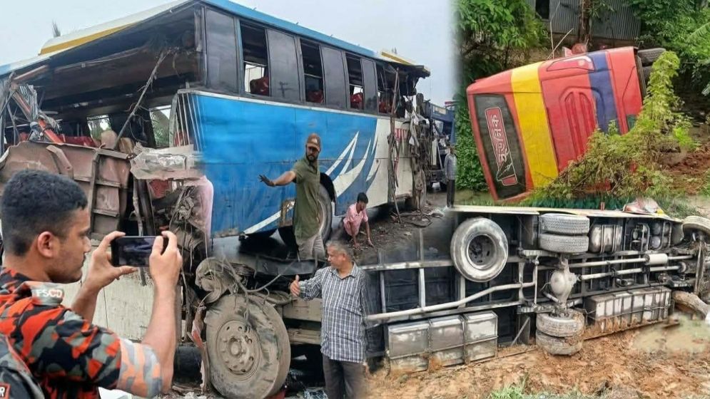 হবিগঞ্জে দুই বাসের মুখোমুখি সংঘর্ষে নিহত ২