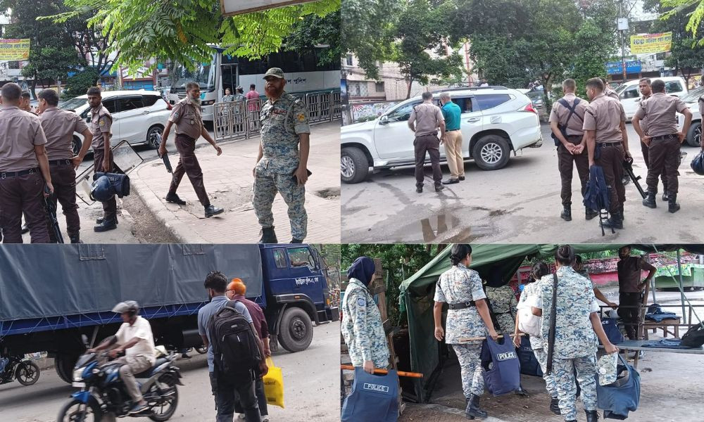 ধানমণ্ডি ৩২ নম্বরসহ রাজধানীজুড়ে কঠোর নিরাপত্তা ব্যবস্থা, অতিরিক্ত পুলিশ মোতায়েন