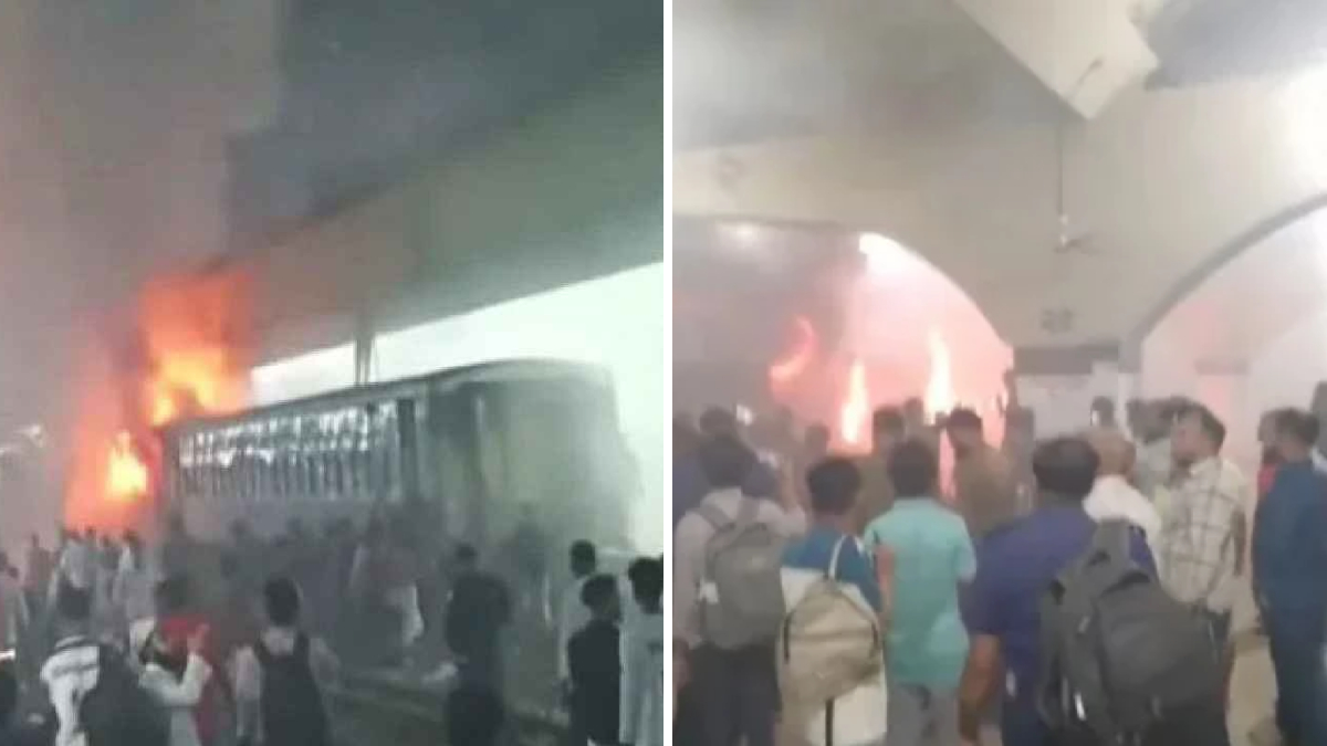 কমলাপুরে দাঁড়িয়ে থাকা ট্রেনে আগুন