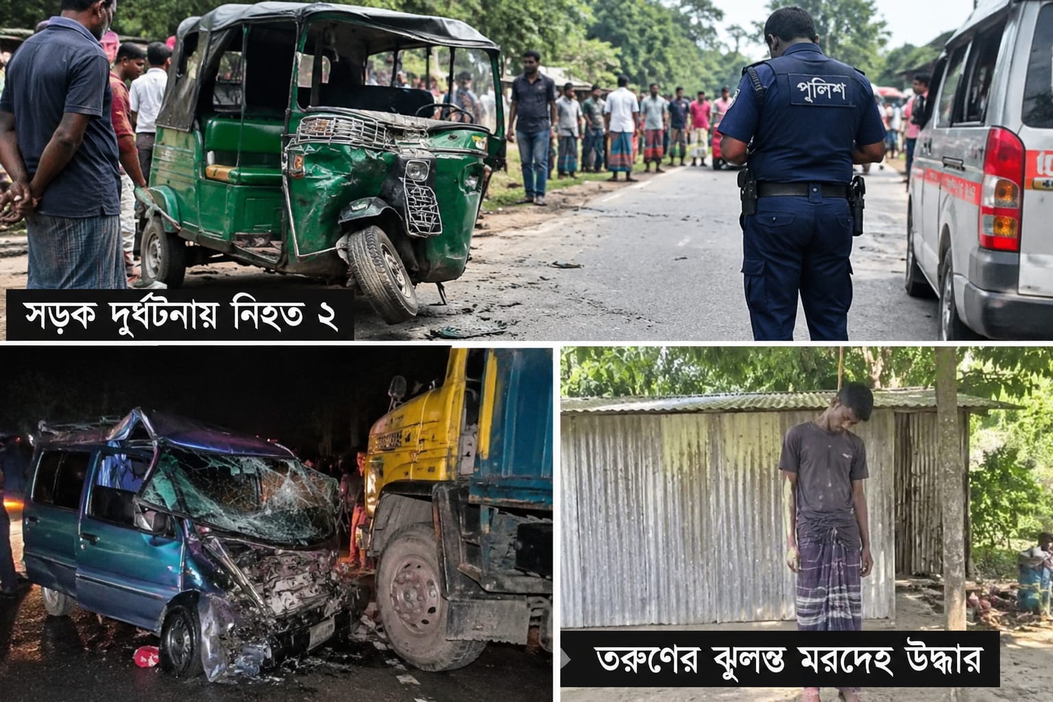 ঠাকুরগাঁওয়ে পৃথক সড়ক দুর্ঘটনায় নিহত ২, তরুণের ঝুলন্ত মরদেহ উদ্ধার